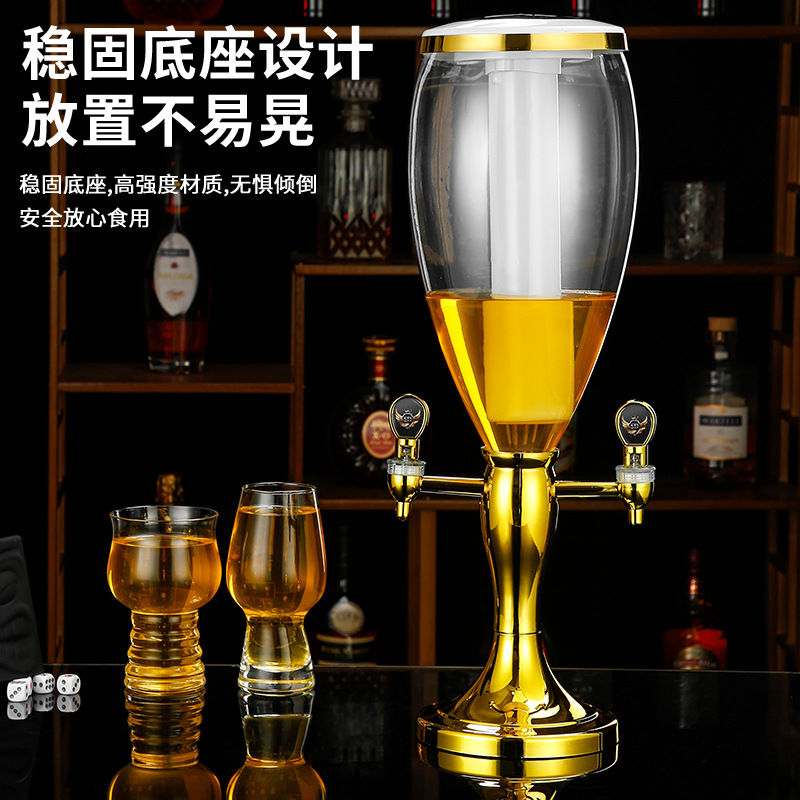 Wine Draft Beer - Kreative 3L Qingdao Bierkanone mit Zapfhahn,